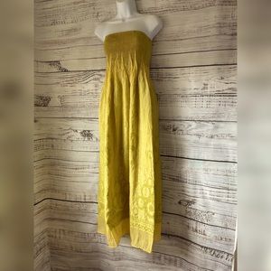 Yellow and green Tube Top Maxi Dress by Lapis